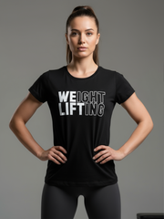Women's Weight Lifting T-Shirt (Black) - wodarmour