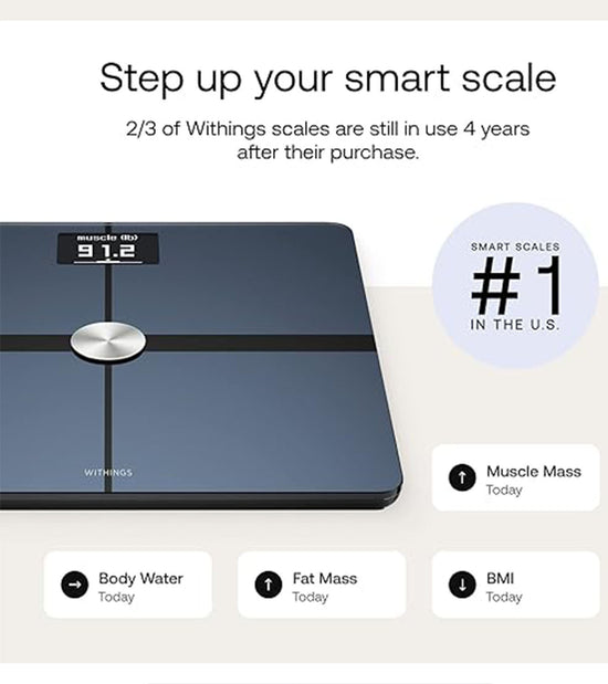 Withings Body+ Wi-Fi bathroom scale for Body Weight