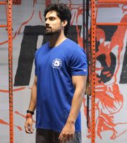 Men's Anti burpees Workout T-shirt (Blue) - wodarmour
