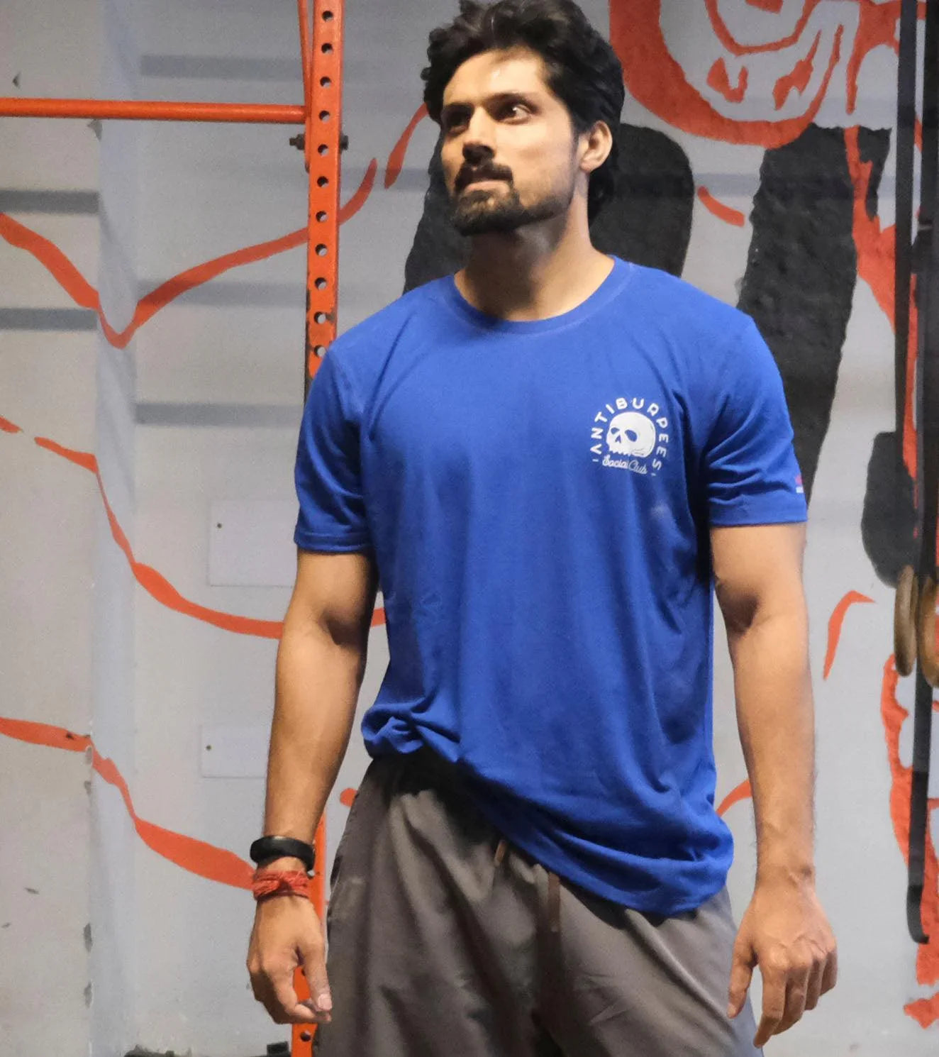 Men's Anti burpees Workout T-shirt (Blue) - wodarmour