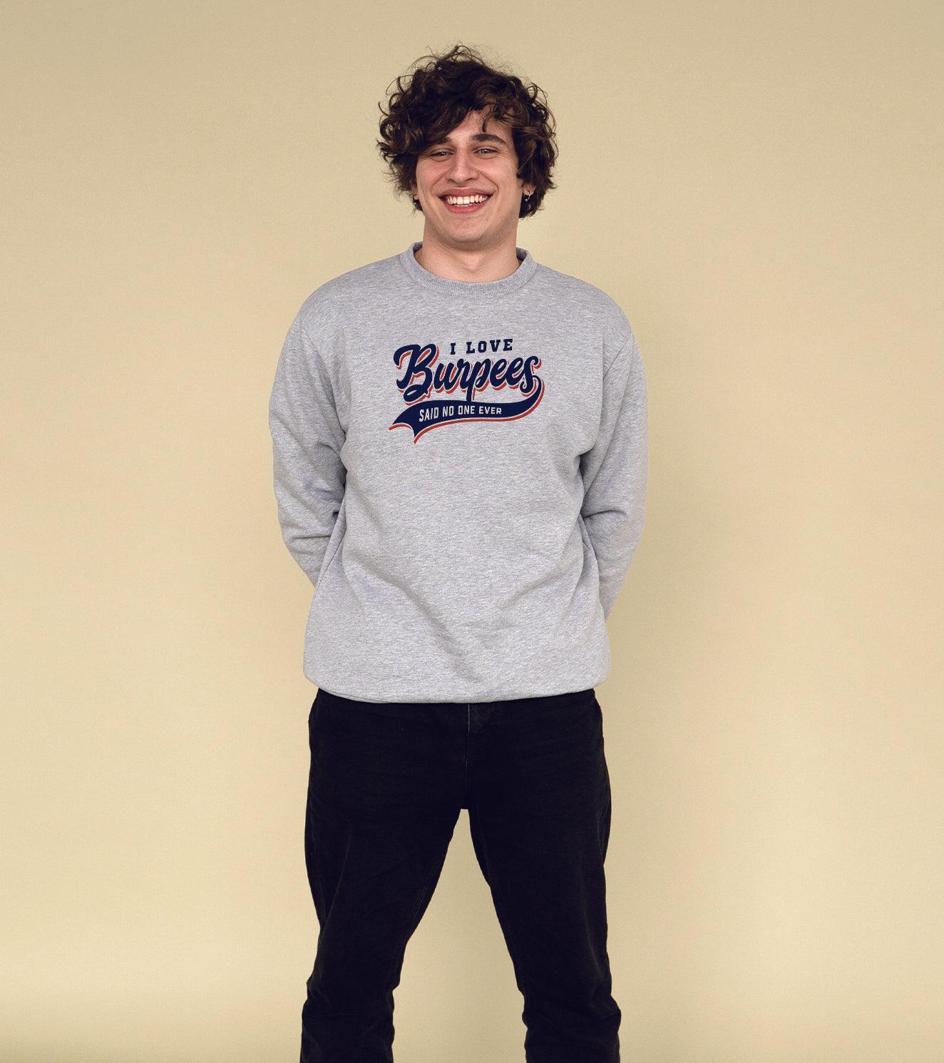 Men's burpee Classic Crew Sweatshirt (Grey melange) - wodarmour