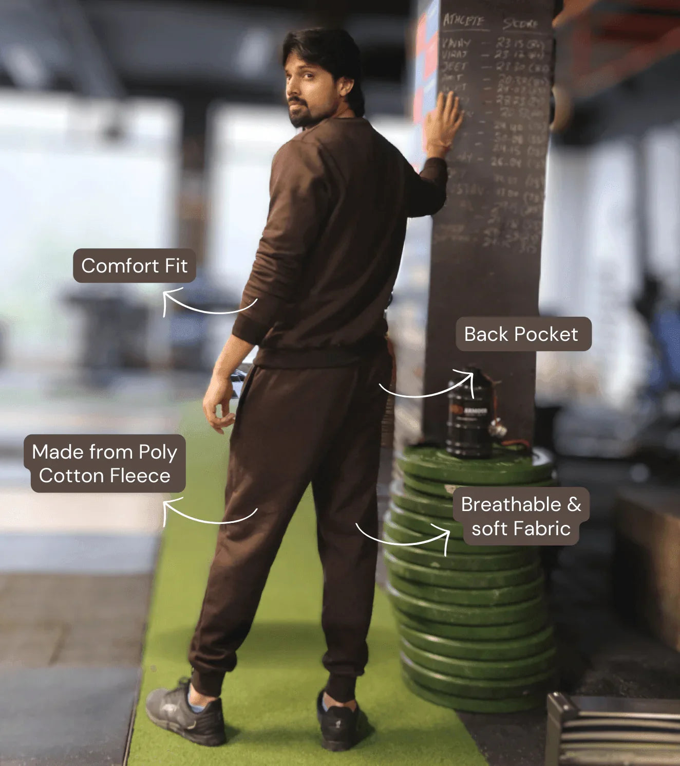 Men's Fleece coord set (Chocobrown) - wodarmour