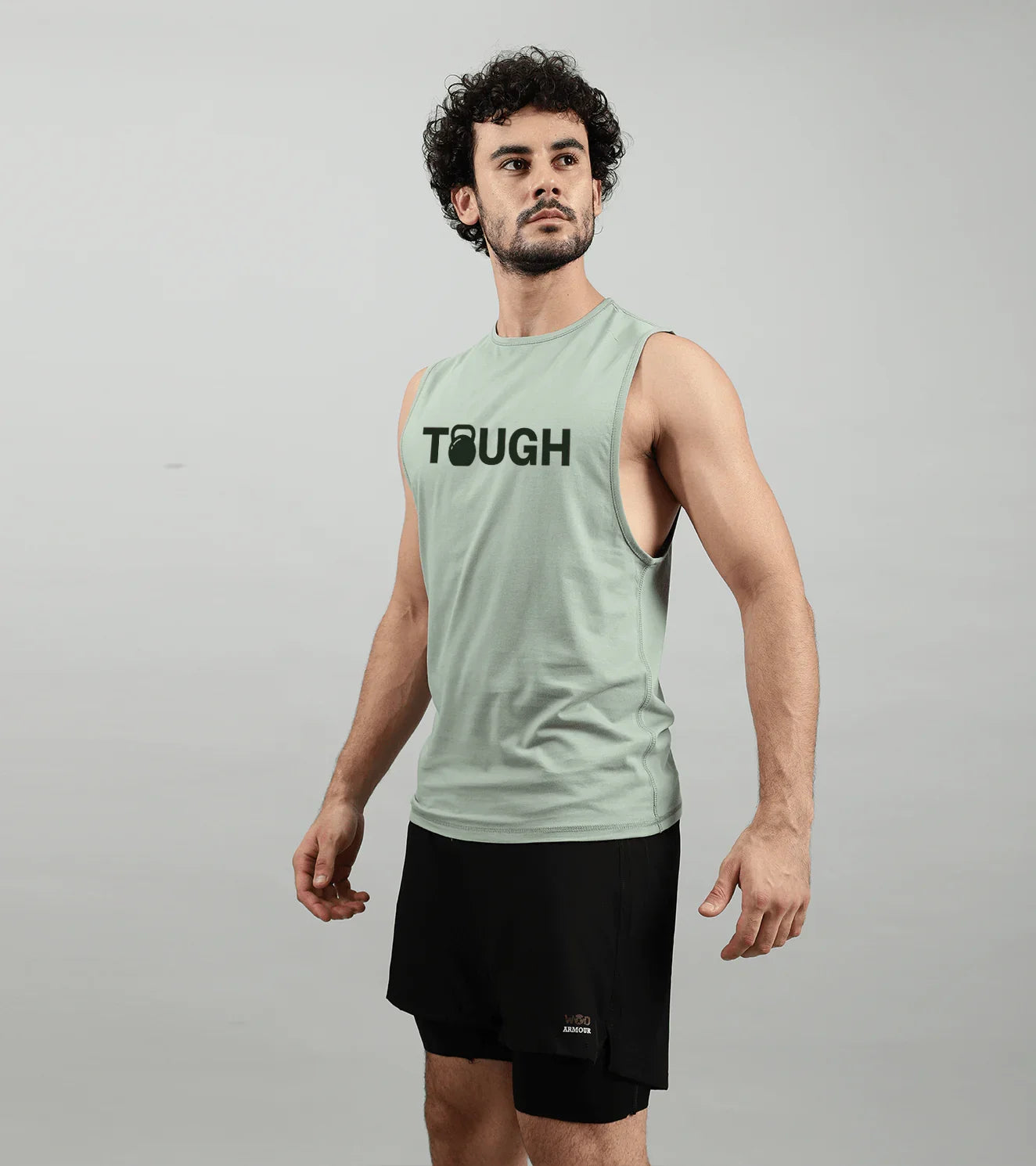 Men's Tough Muscle tank ( light moss green ) - wodarmour