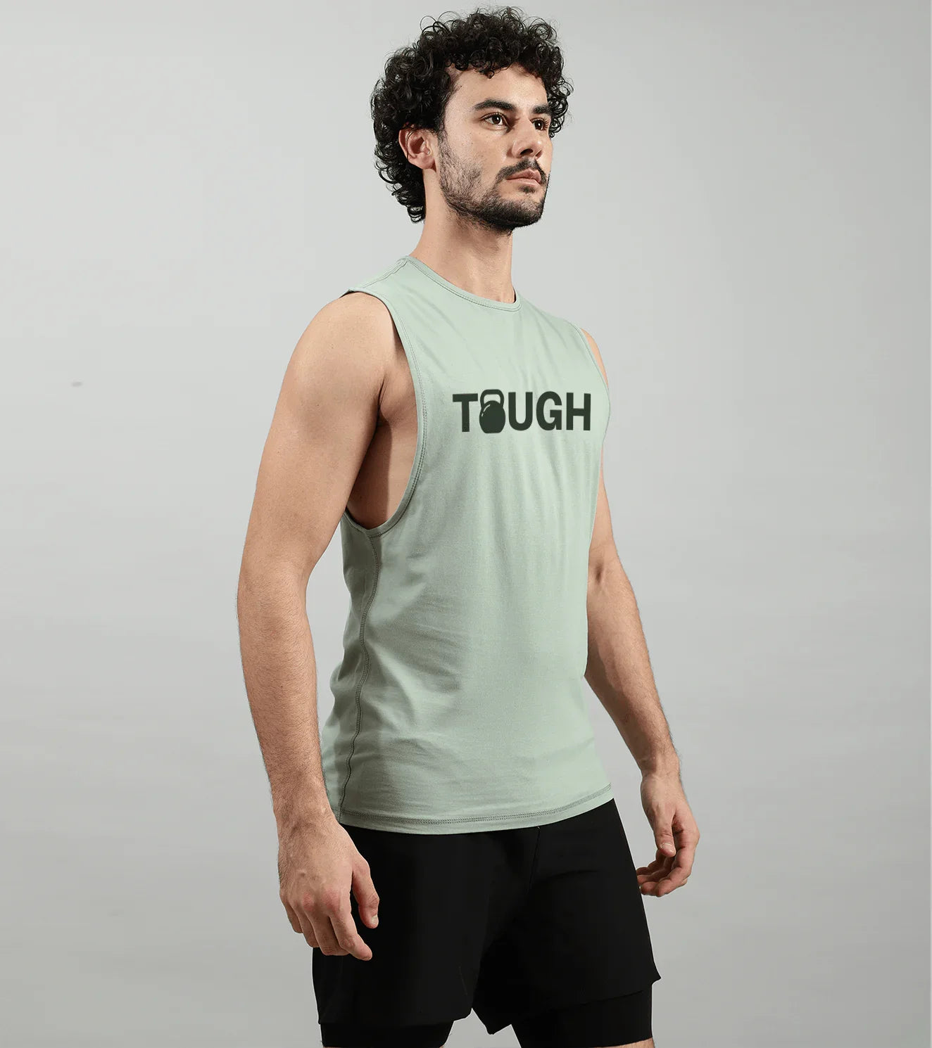 Men's Tough Muscle tank ( light moss green ) - wodarmour