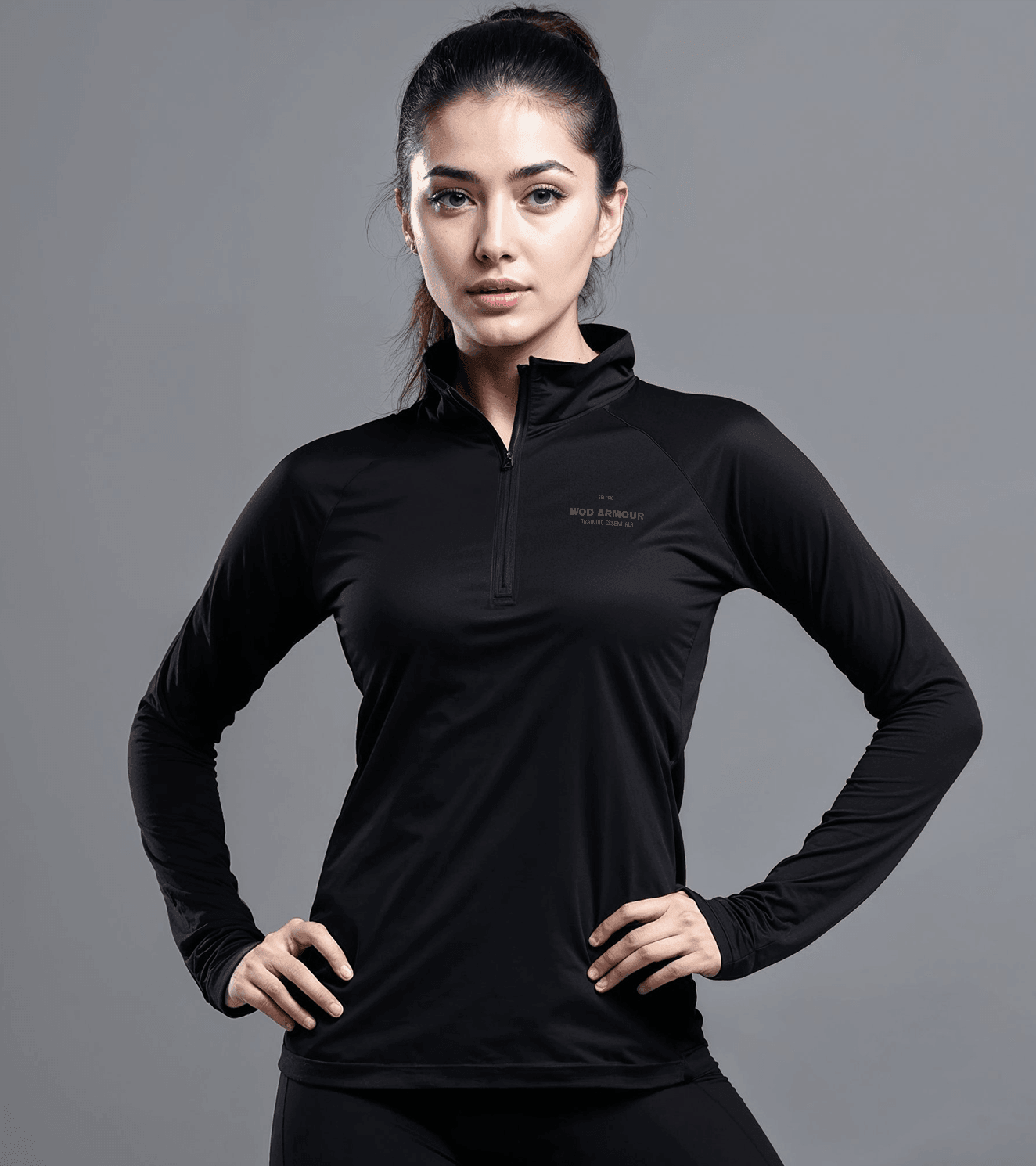 Women s 1 4 zipper running tshirt wodarmour