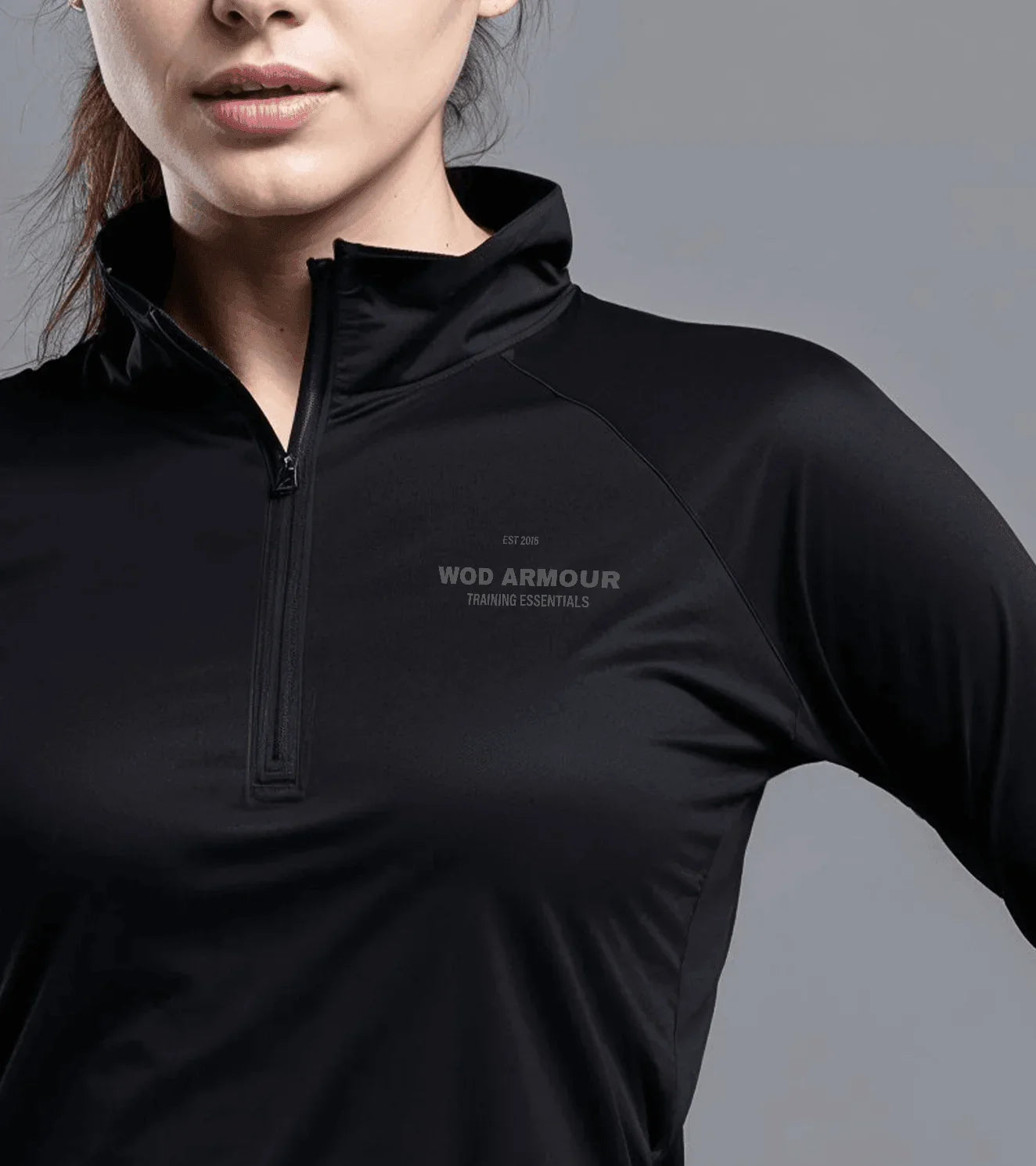 Women's 1/4 zipper running tshirt - wodarmour