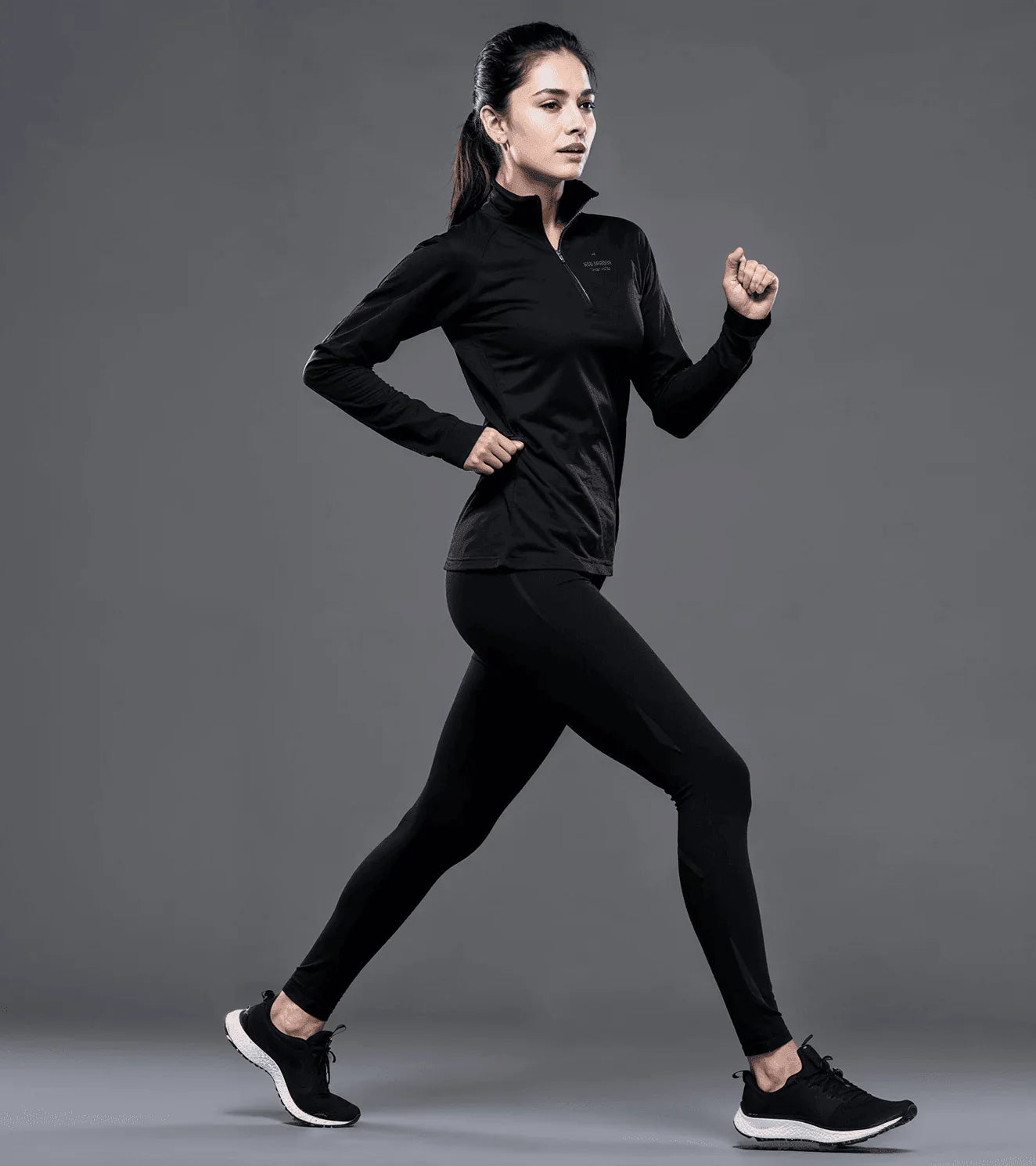 Women's 1/4 zipper running tshirt - wodarmour