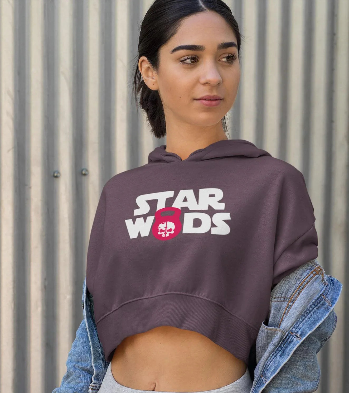 Women's crop Hoodie (Chocolate) - wodarmour