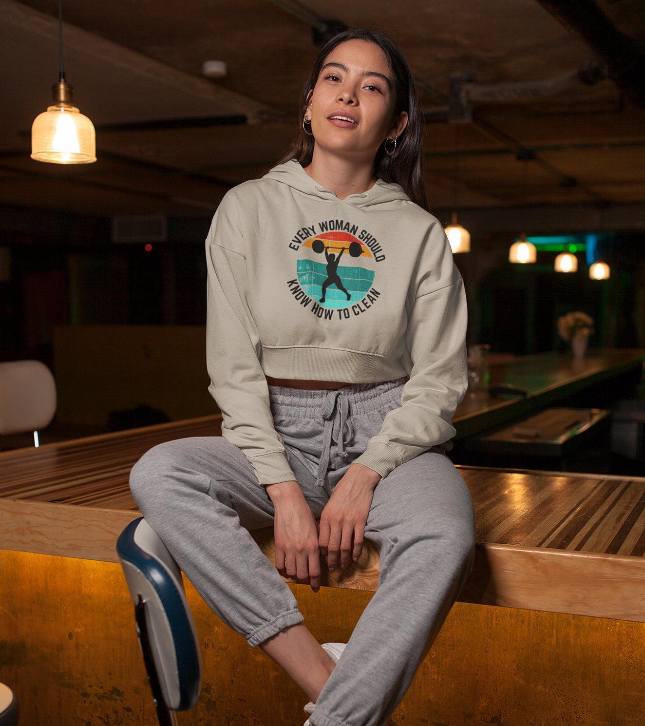 Women's crop Hoodie ( clean) - wodarmour