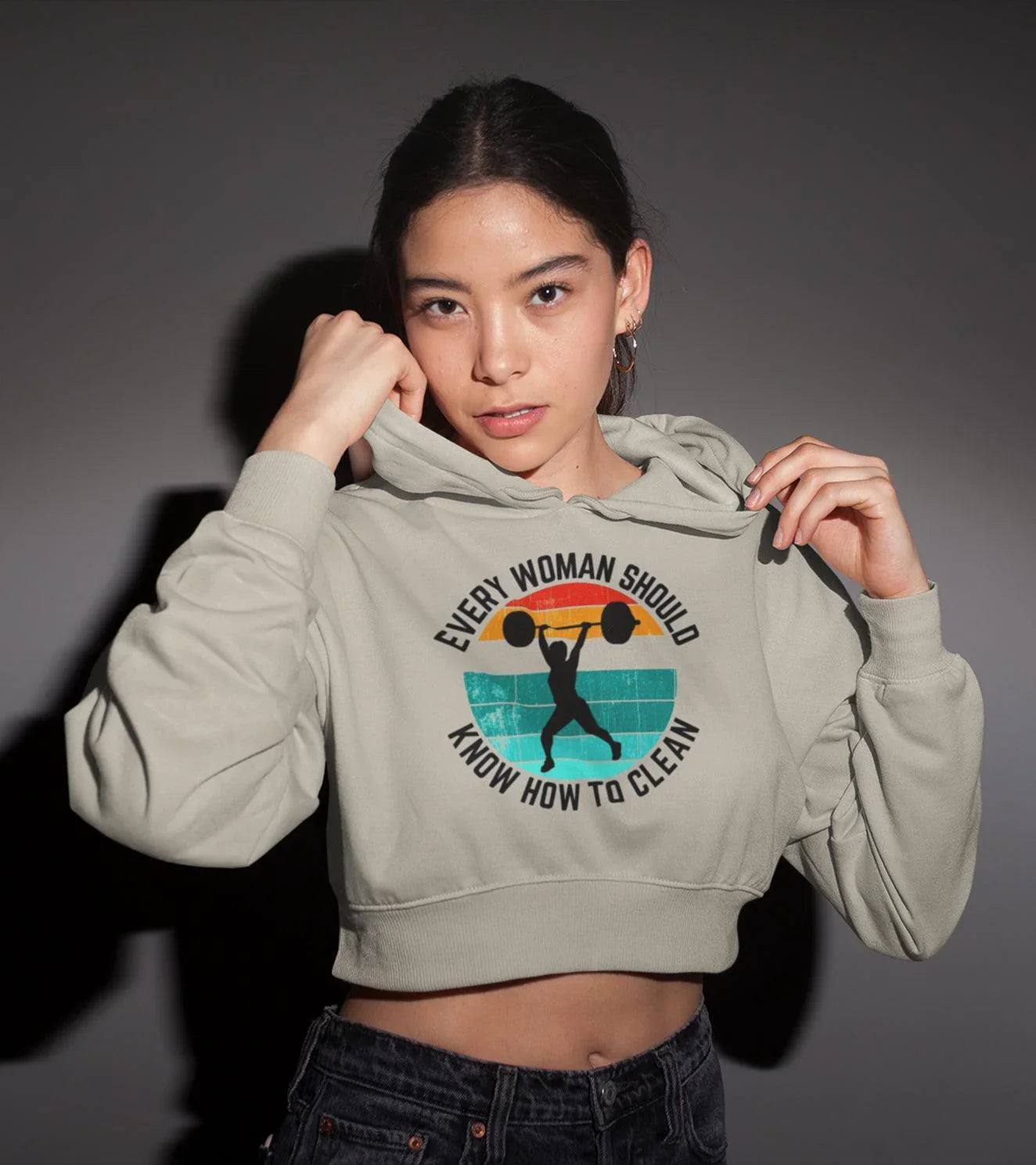 Women's crop Hoodie ( clean) - wodarmour