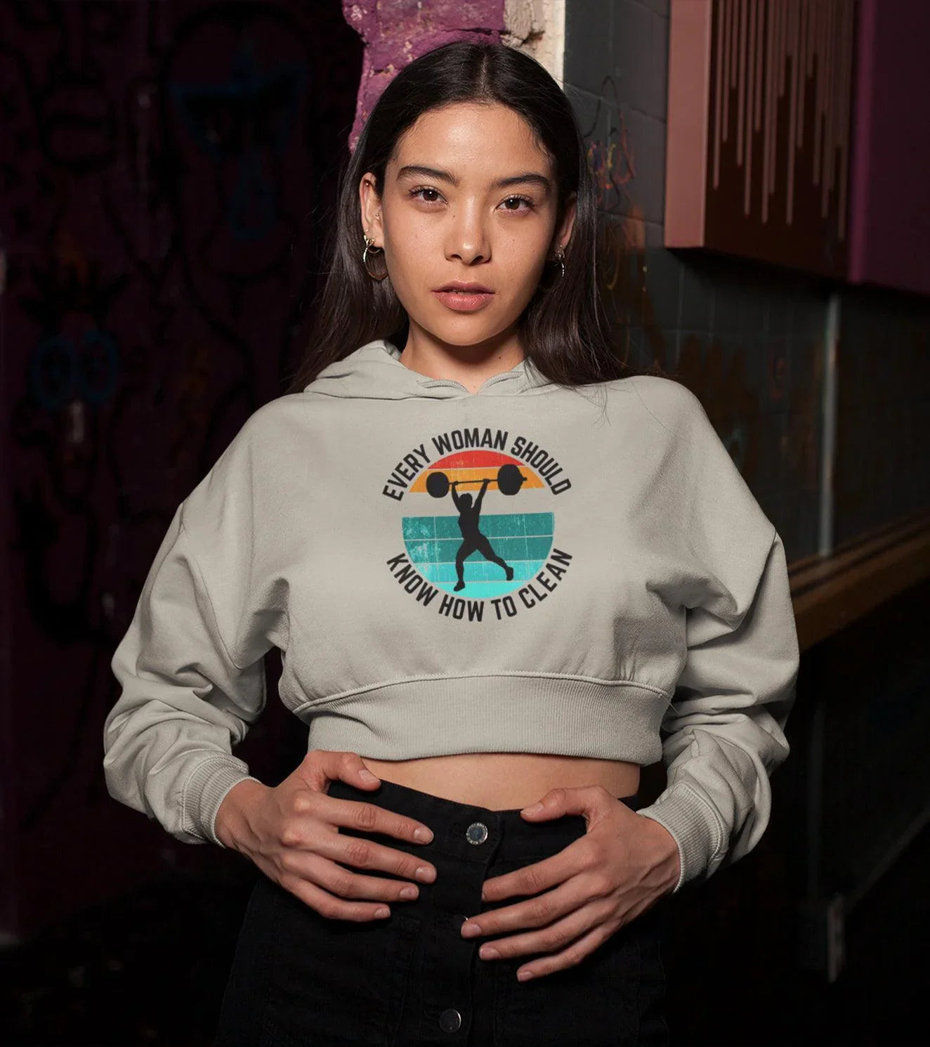 Women's crop Hoodie ( clean) - wodarmour