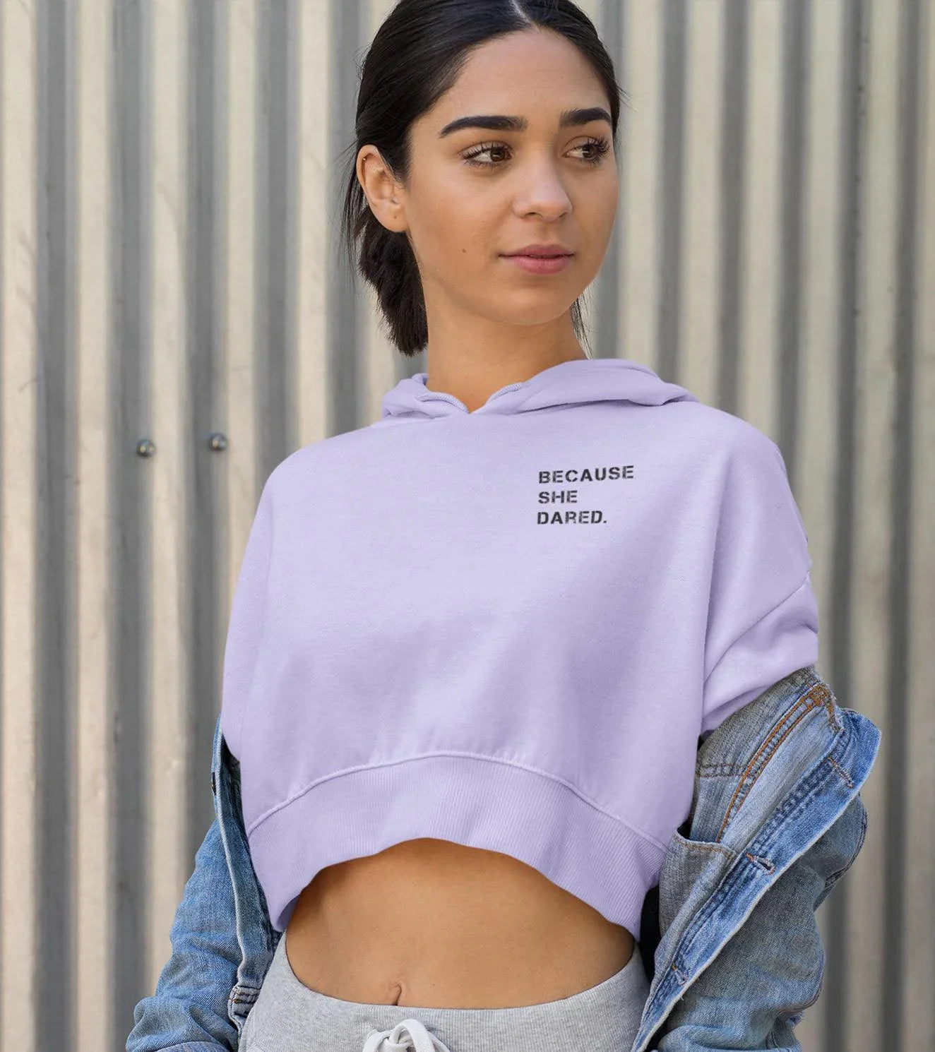 Women's crop Hoodie (lavander) - wodarmour