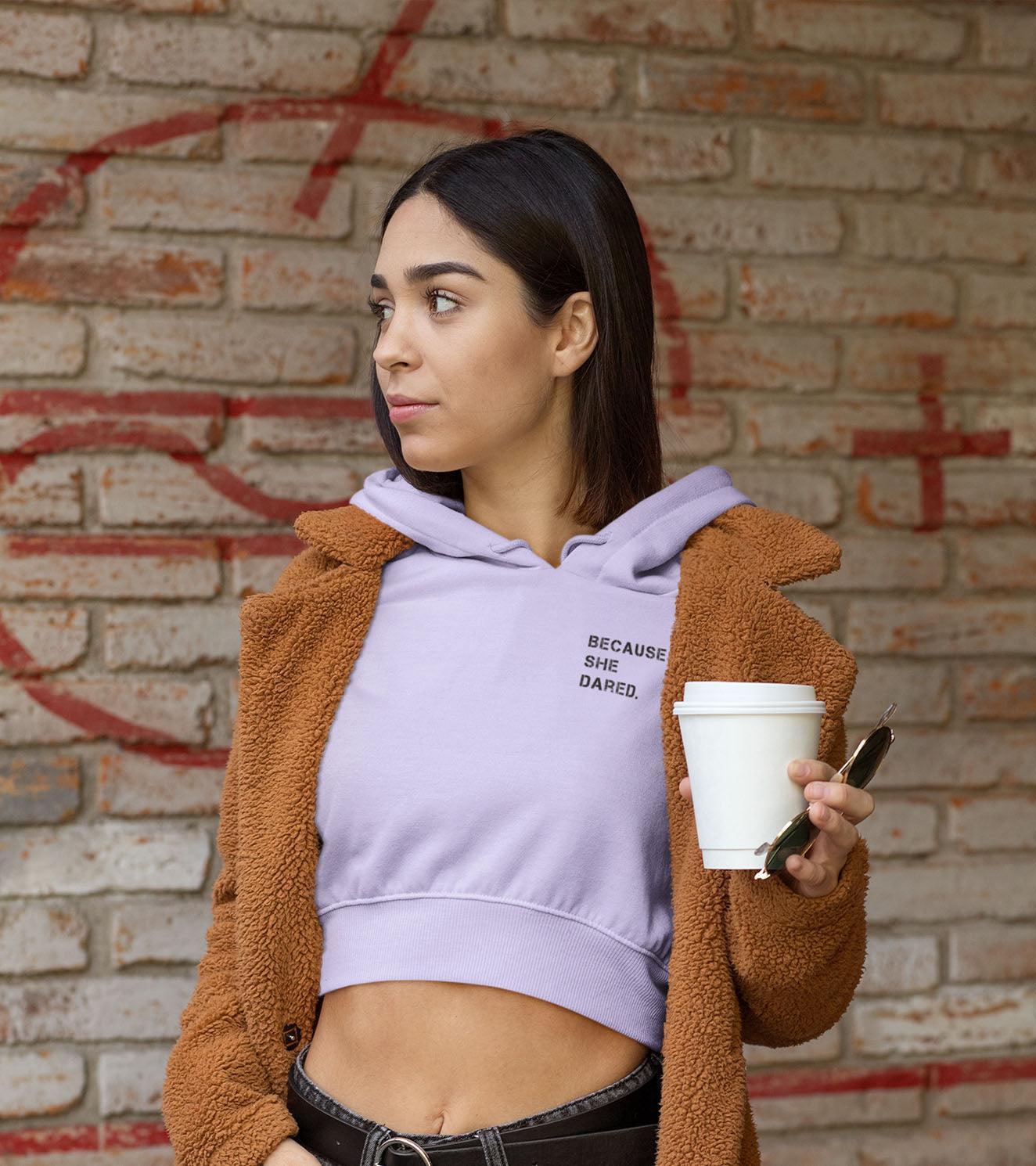 Women's crop Hoodie (lavander) - wodarmour