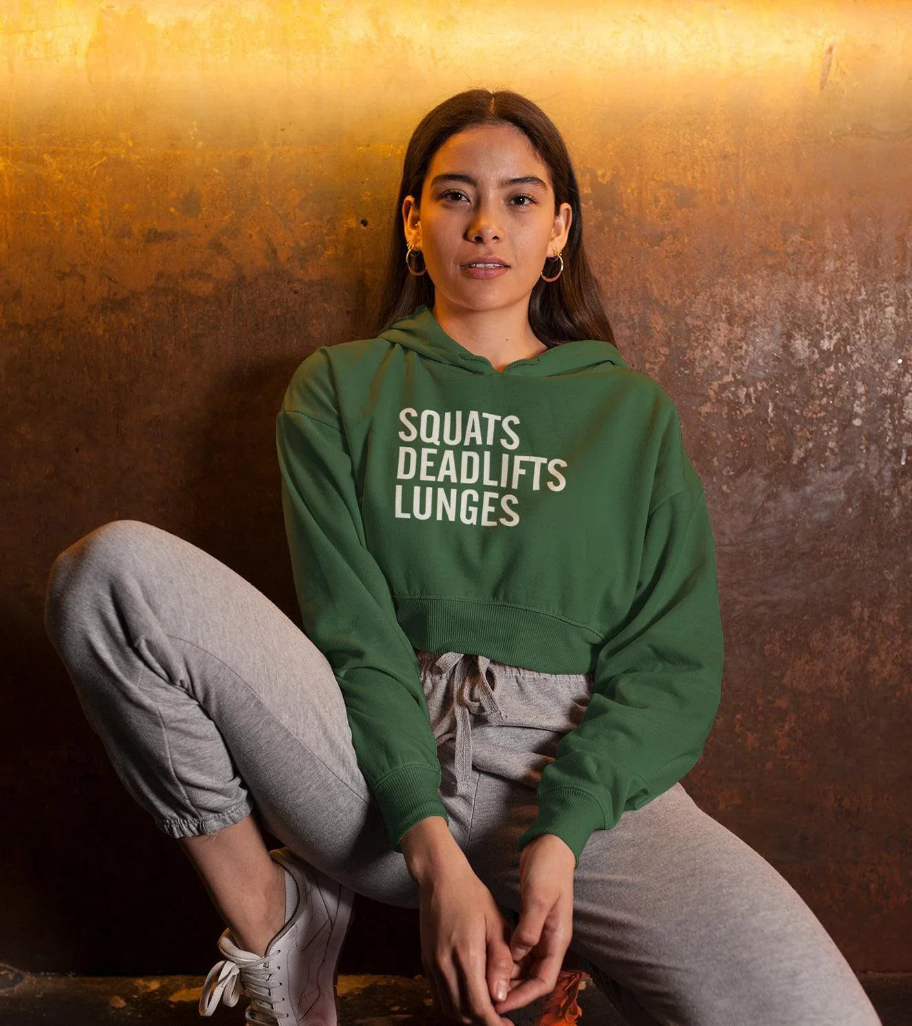 Women's crop Hoodie ( Squat deadlift) - wodarmour
