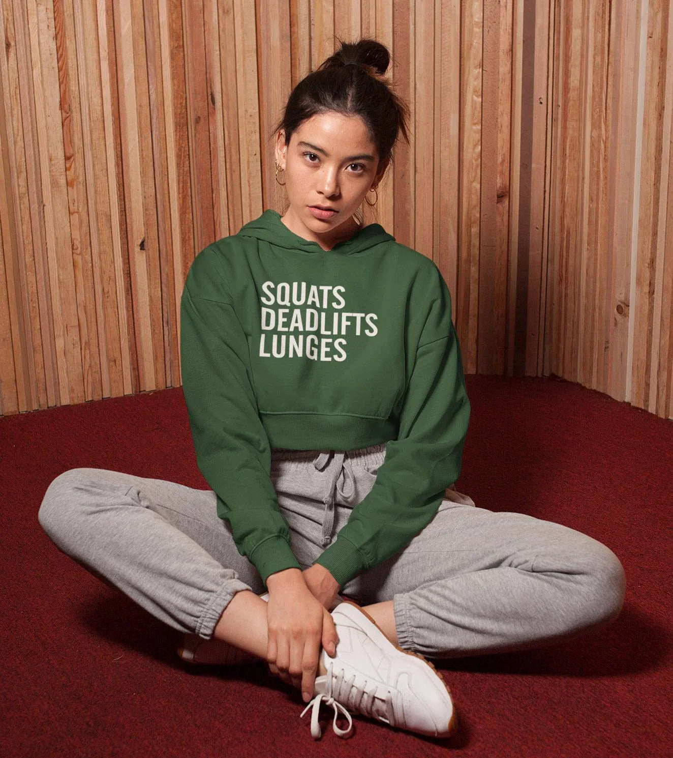 Women's crop Hoodie ( Squat deadlift) - wodarmour