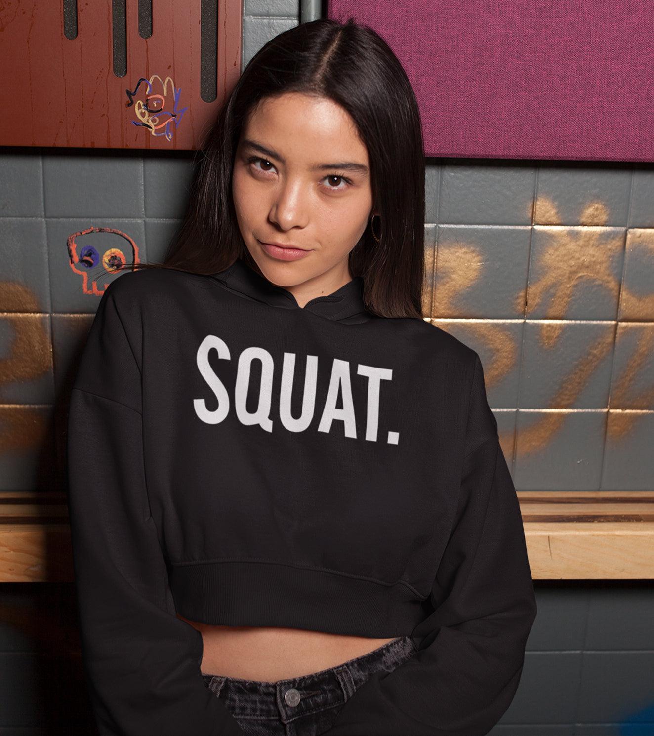 Women's crop Hoodie (squat) - wodarmour