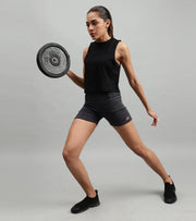 Women's crop muscle tank top Black - wodarmour