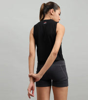 Women's crop muscle tank top Black - wodarmour