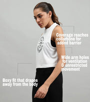 Women's crop muscle tank top Coffee - wodarmour