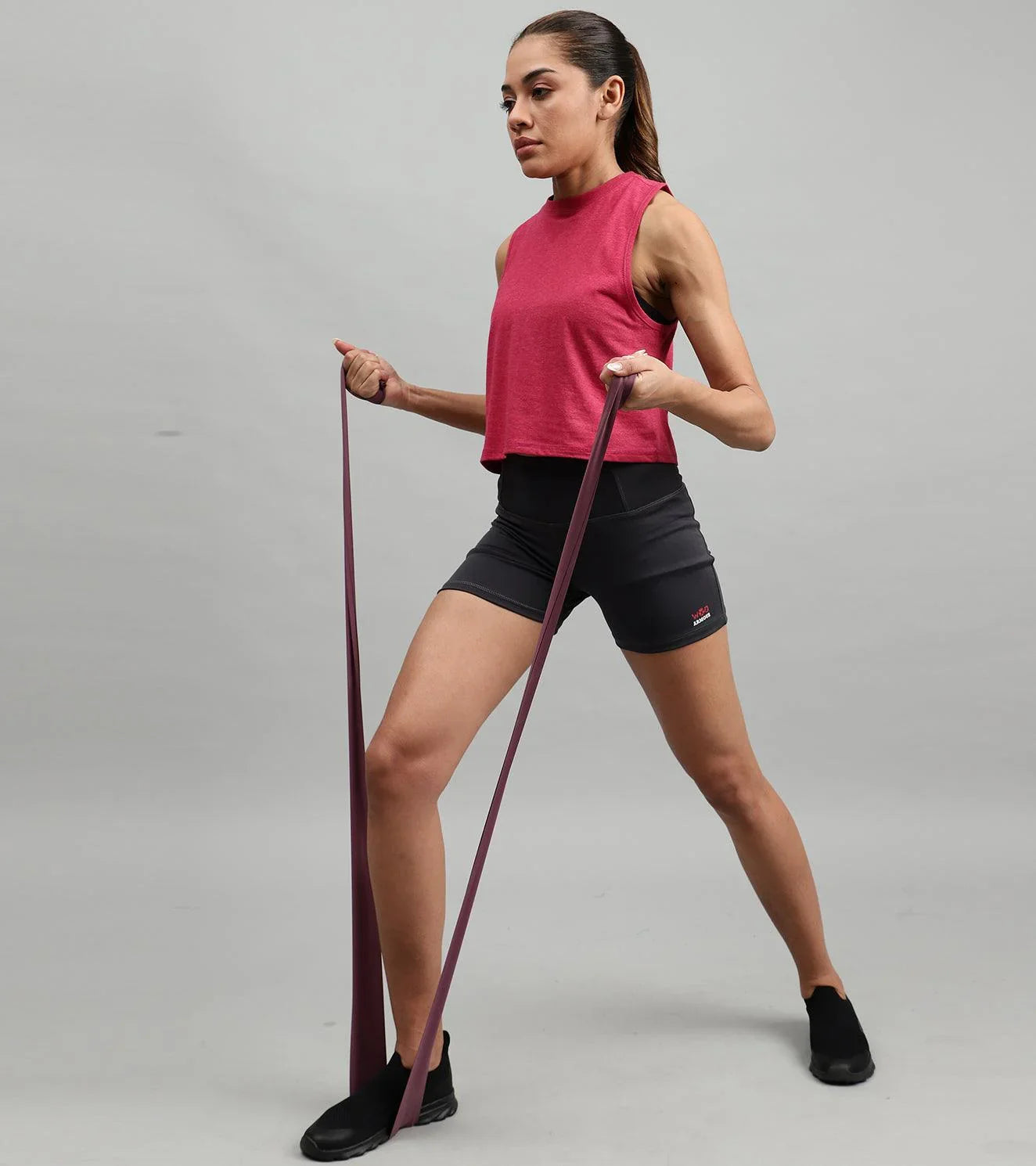 Women's crop muscle tank top Red - wodarmour