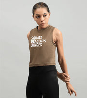 Women's crop muscle tank top (Squat deadlift) - wodarmour