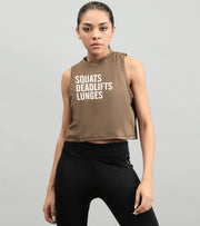 Women's crop muscle tank top (Squat deadlift) - wodarmour