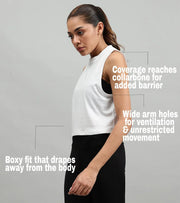 Women's crop muscle tank top White - wodarmour