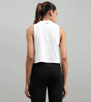 Women's crop muscle tank top White - wodarmour