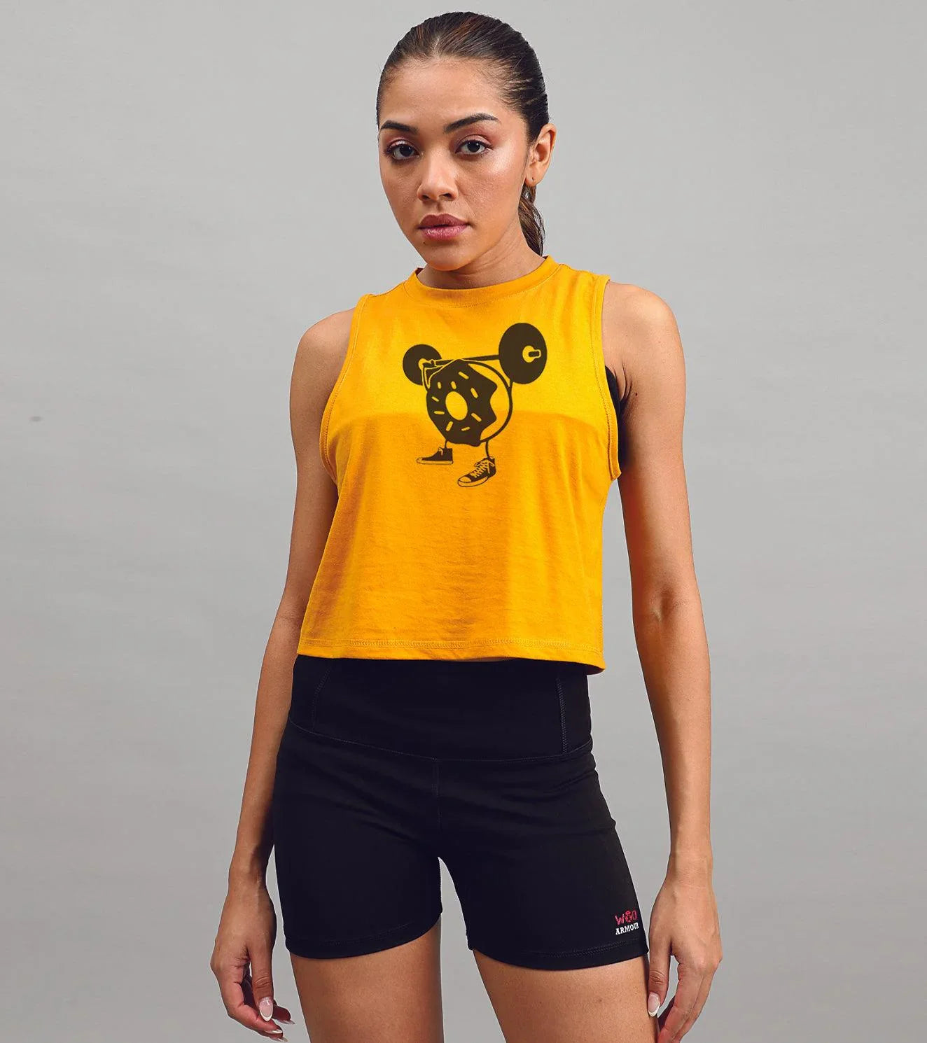 Women's donut crop muscle tank top - wodarmour