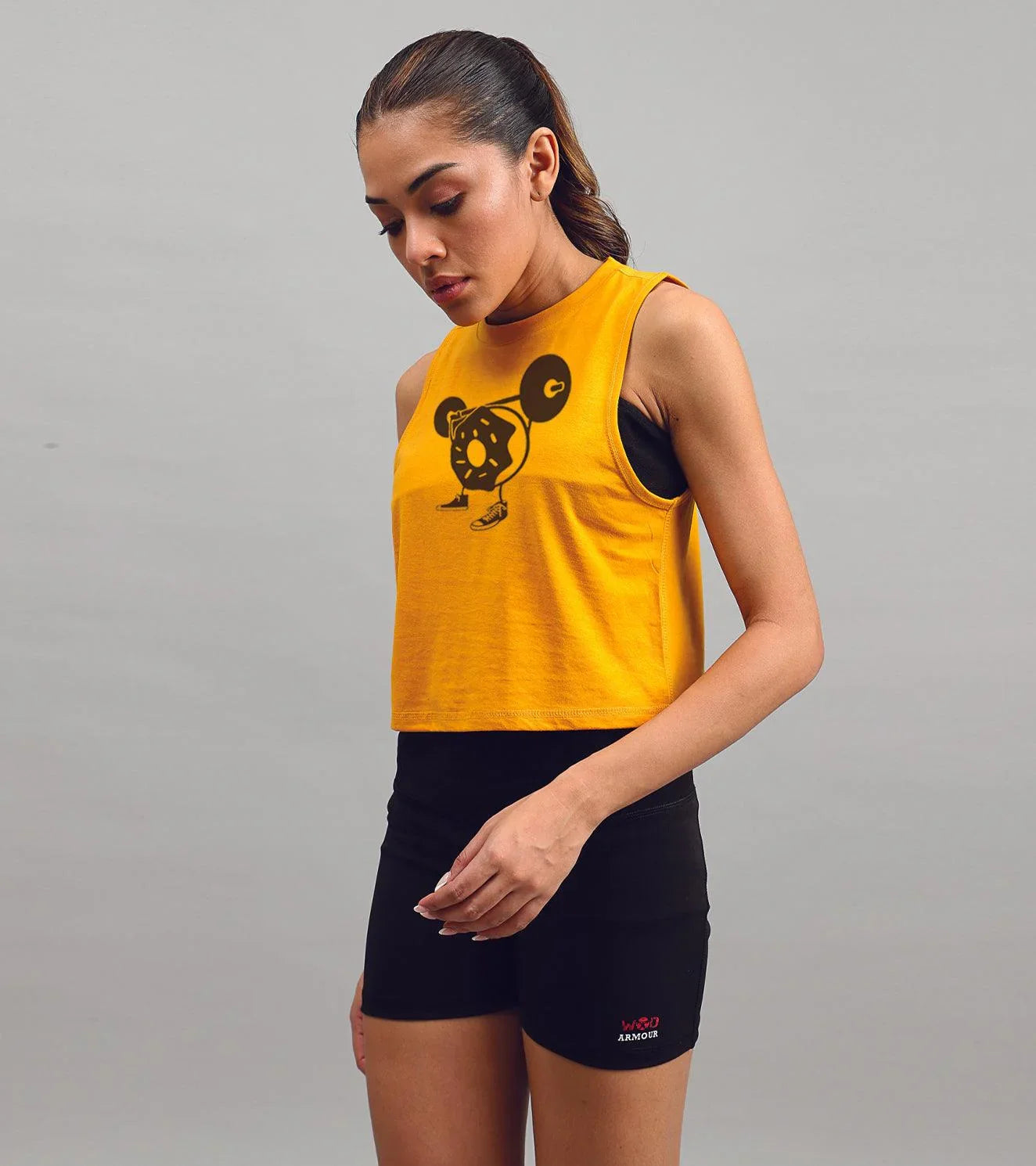 Women's donut crop muscle tank top - wodarmour
