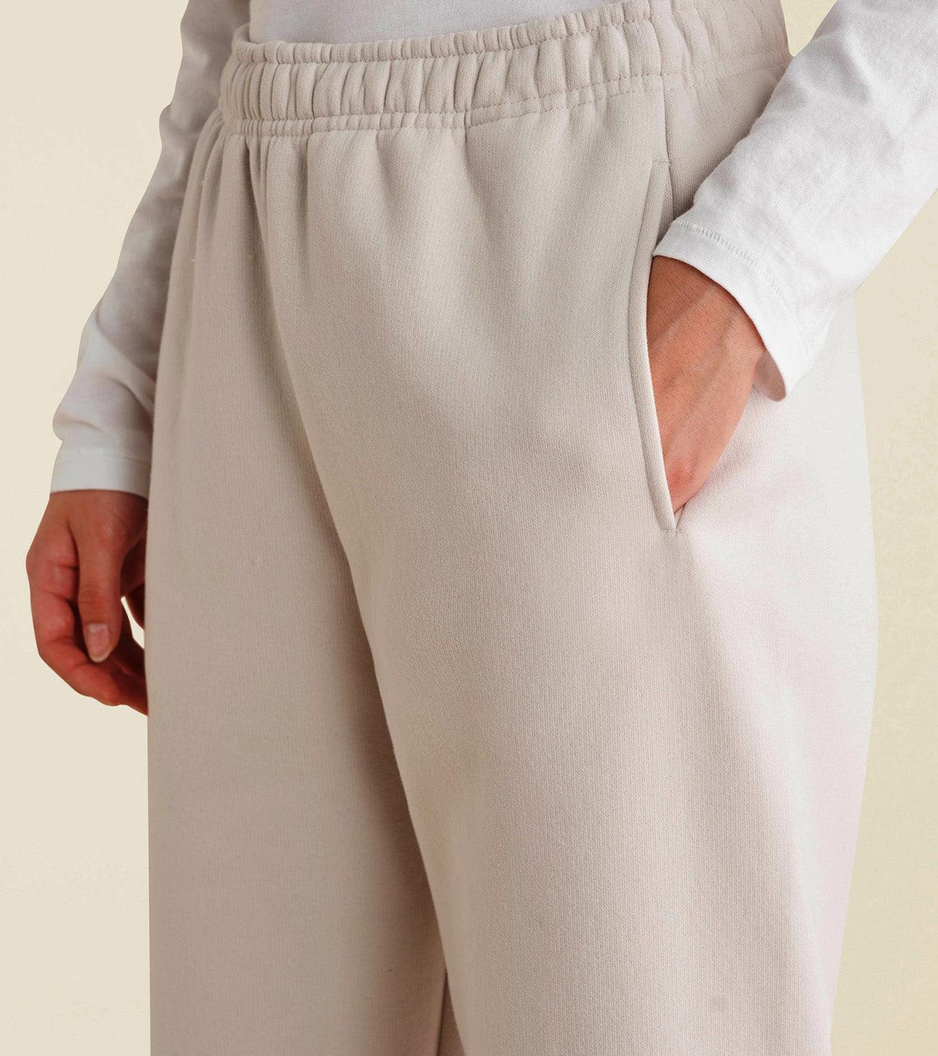 Women's Fleece track pants (Cream) - wodarmour