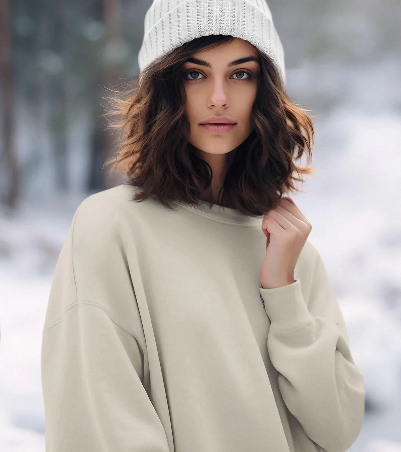 Women's Loose fit Sweatshirt (Offwhite) - wodarmour