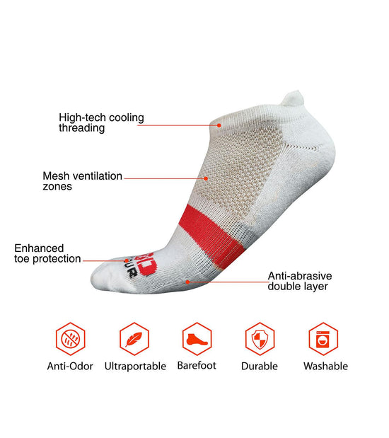 Ankle Length Breathable Training Socks White - wodarmour