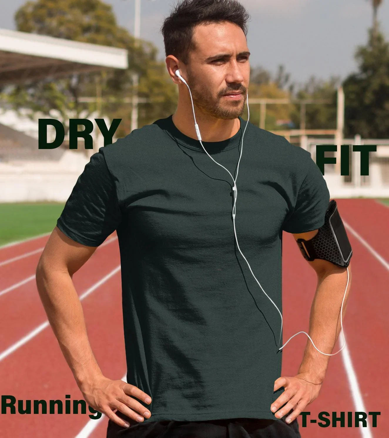 Men's  Charcoal Green DryFit T-shirt - wodarmour