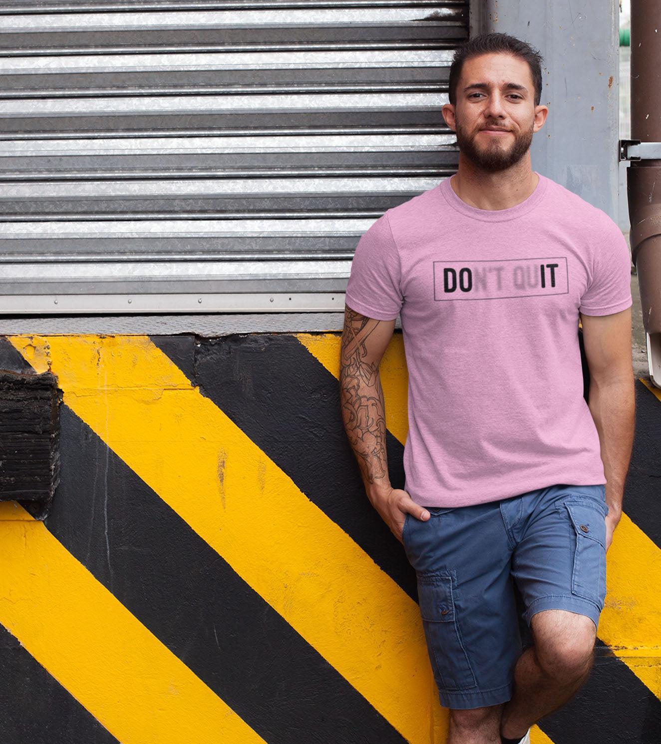 Men's Don't Quit T-Shirt (Taffy Pink) - wodarmour