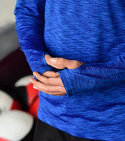 Men's Dry Fit Half Zip Long Sleeve Running T-Shirt (Blue) - wodarmour