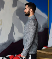 Men's Dry Fit Half Zip Long Sleeve Running T-Shirt - wodarmour