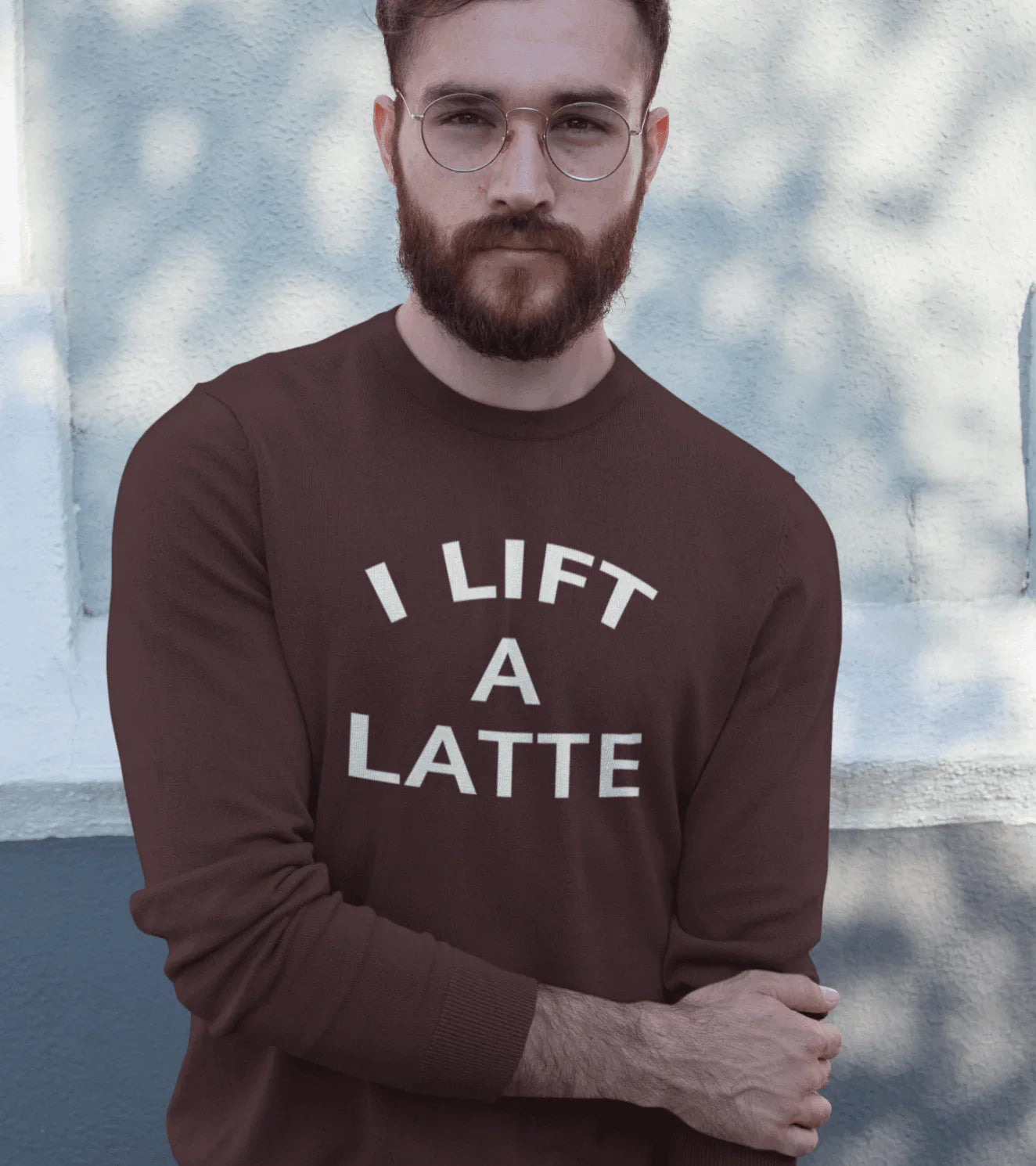 Men's I Lift A Latte Sweatshirt (Brown) - wodarmour