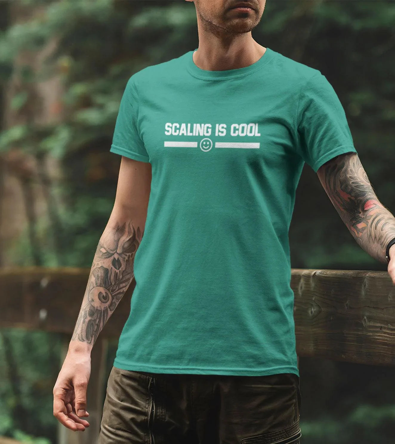 Men's Scaling is Cool T-shirt ( ocean Green ) - wodarmour