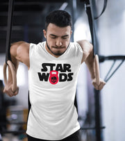 Men's Star Wods Muscle Tank T-shirt (White) - wodarmour