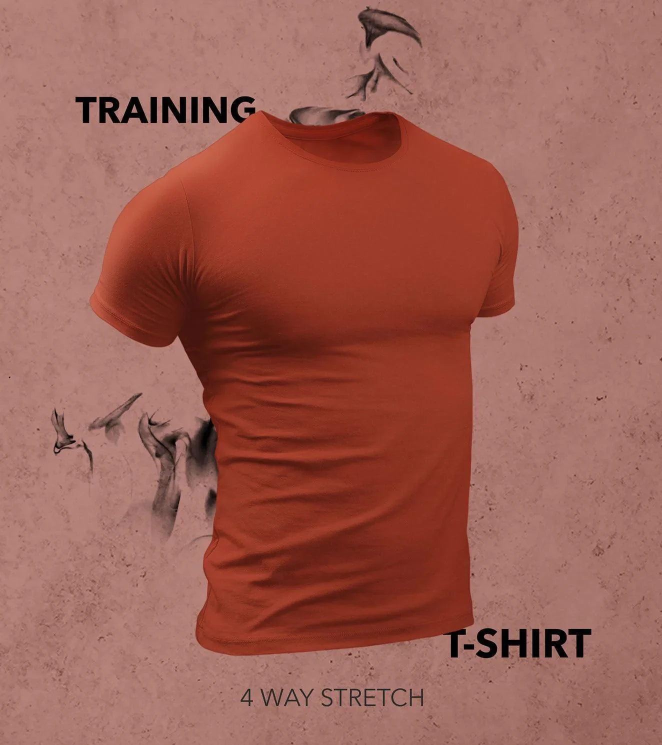 Men's training t-shirt (Brick Red) - wodarmour