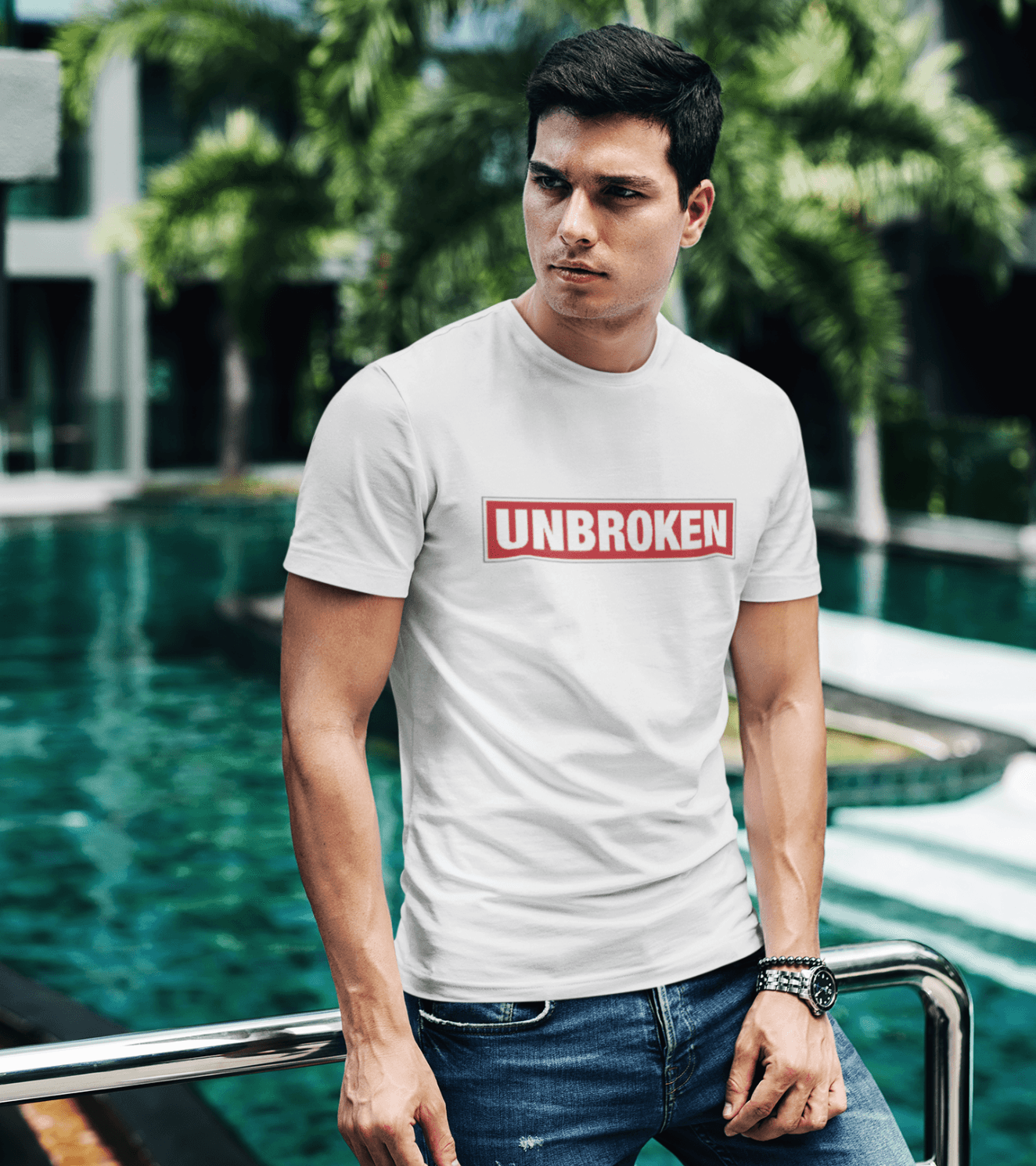Men's "Unbroken" T-Shirt (White) - wodarmour