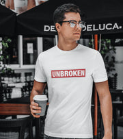 Men's "Unbroken" T-Shirt (White) - wodarmour
