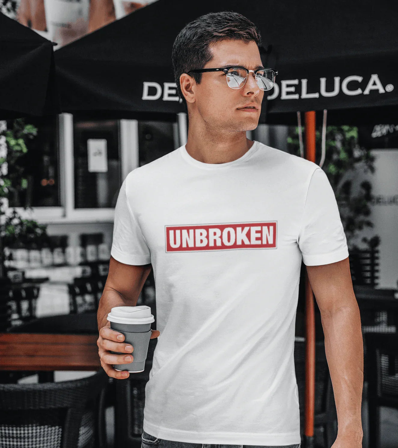 Men's "Unbroken" T-Shirt (White) - wodarmour