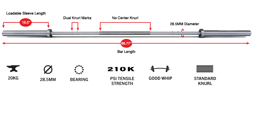 Olympic Lifting Barbell 20 kg - wodarmour