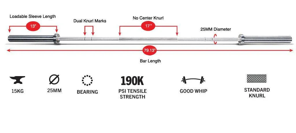 Women's Olympic Barbell 15 kg - wodarmour
