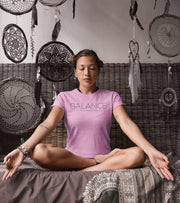 Women's Balance Yoga T-shirt ( Taffy Pink) - wodarmour