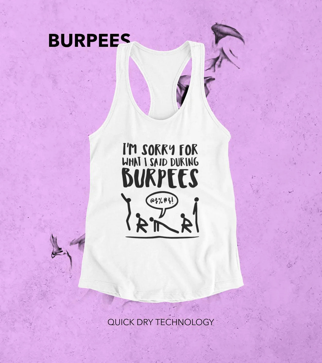 Women's Burpees Tank Top (White) - wodarmour