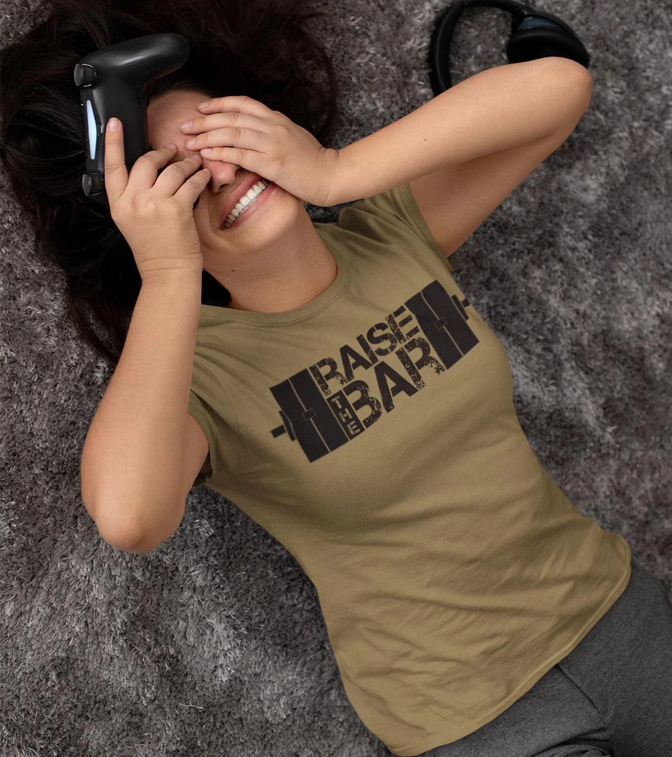 Women's Raise The Bar T-Shirt (Olive Green) - wodarmour