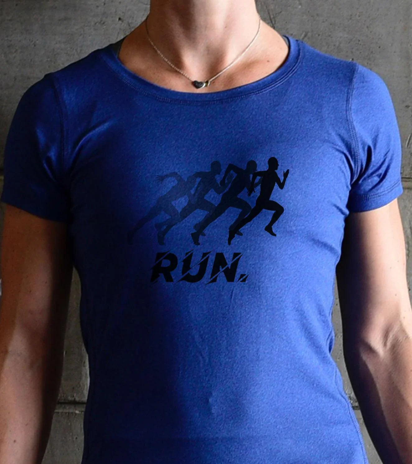 Women's Running Blue Graphic  T-shirt - wodarmour
